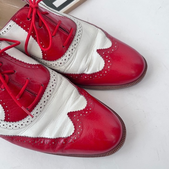 Women’s Salvatore Ferragamo Two-tone Brogue Oxford Shoes Size 8 AA - Picture 4 of 13